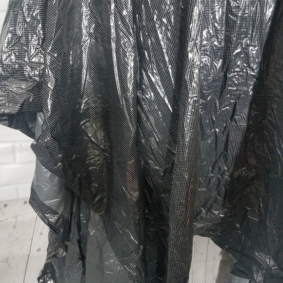 Gray and Black Houndstooth Plastic Poncho - Picture 3 of 4
